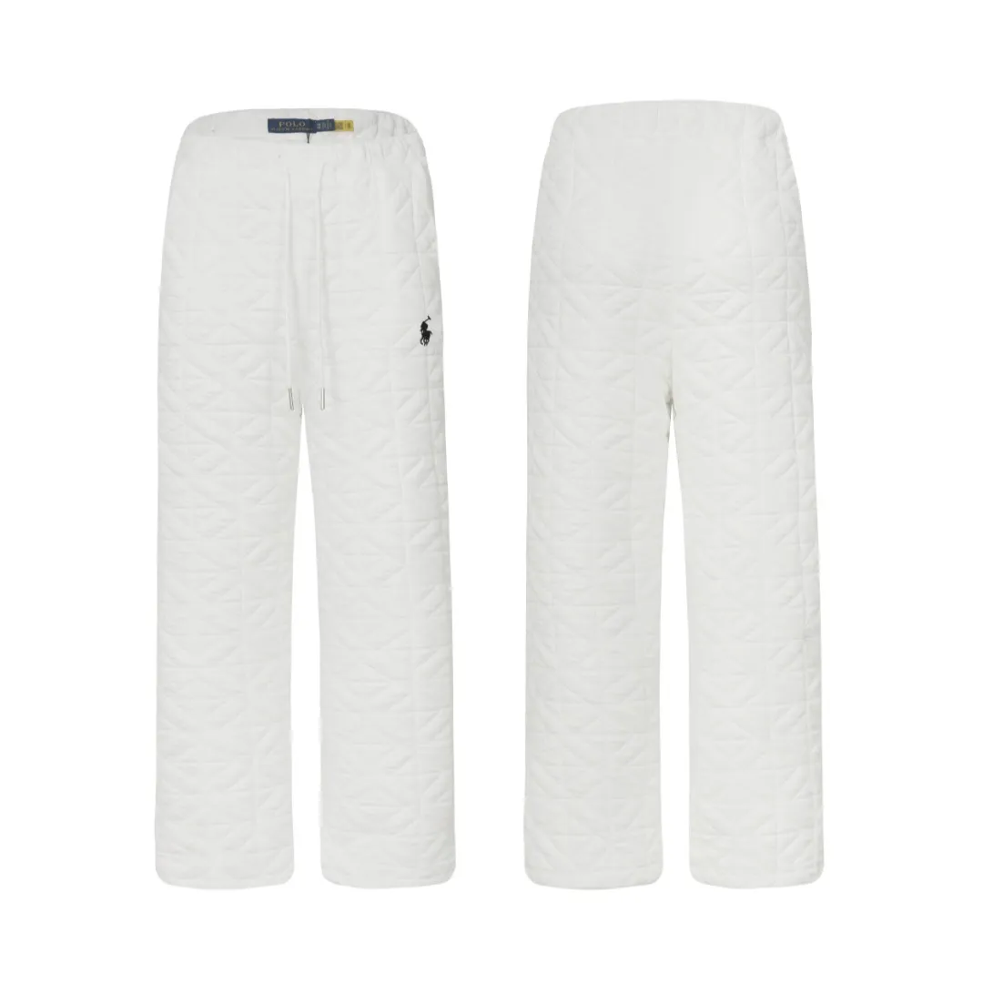 P240 White background picture [Popular item] Style number: 24384# Color: off-white/hemp gray Size: S to Adjustable elasticated trouser cords at the ankles ✅ - RL Ralph Lauren's hottest style this year. Easy to wear down cotton pants with eyes closed. Classic war horse embroidery LOGO. The texture is full and high-end. A version that you will fall in love with at first sight. Can control any leg shape. Two strings of trouser legs have drawstrings. Can be wide-legged or corseted. Soft and fluffy, level 10 wind-resistant, life-saving pants.